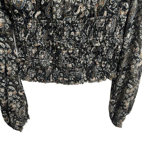 Free People NWT Lolita Peasant Blouse Top Floral Dark Combo Size XS - Picture 4 of 11